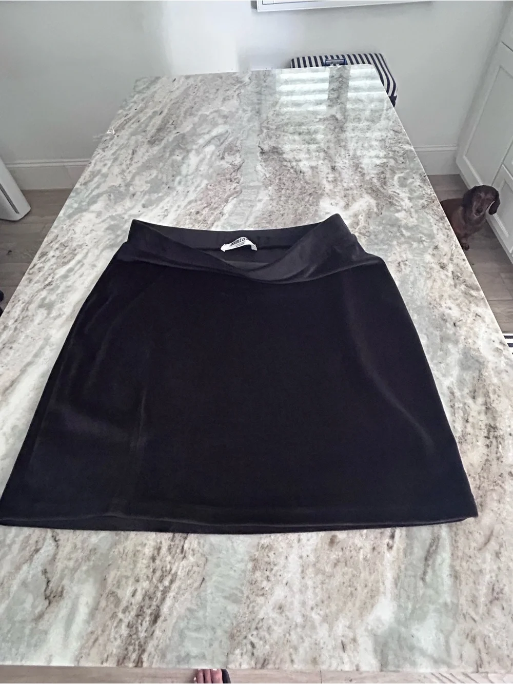 Women's Black Velvet Mini Skirt stretchy